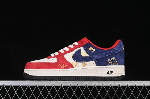 All categories Nk Air Force 1 Air Force series Nk Air Force 1 Low Air Force low top Nike Air Force 1'07 Low Year of the Horse limited edition red, white and blue stitching Air Force 1 low top casual sneakers XD0028-019